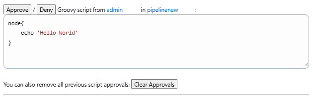 Approving an unsandboxed Scripted Pipeline